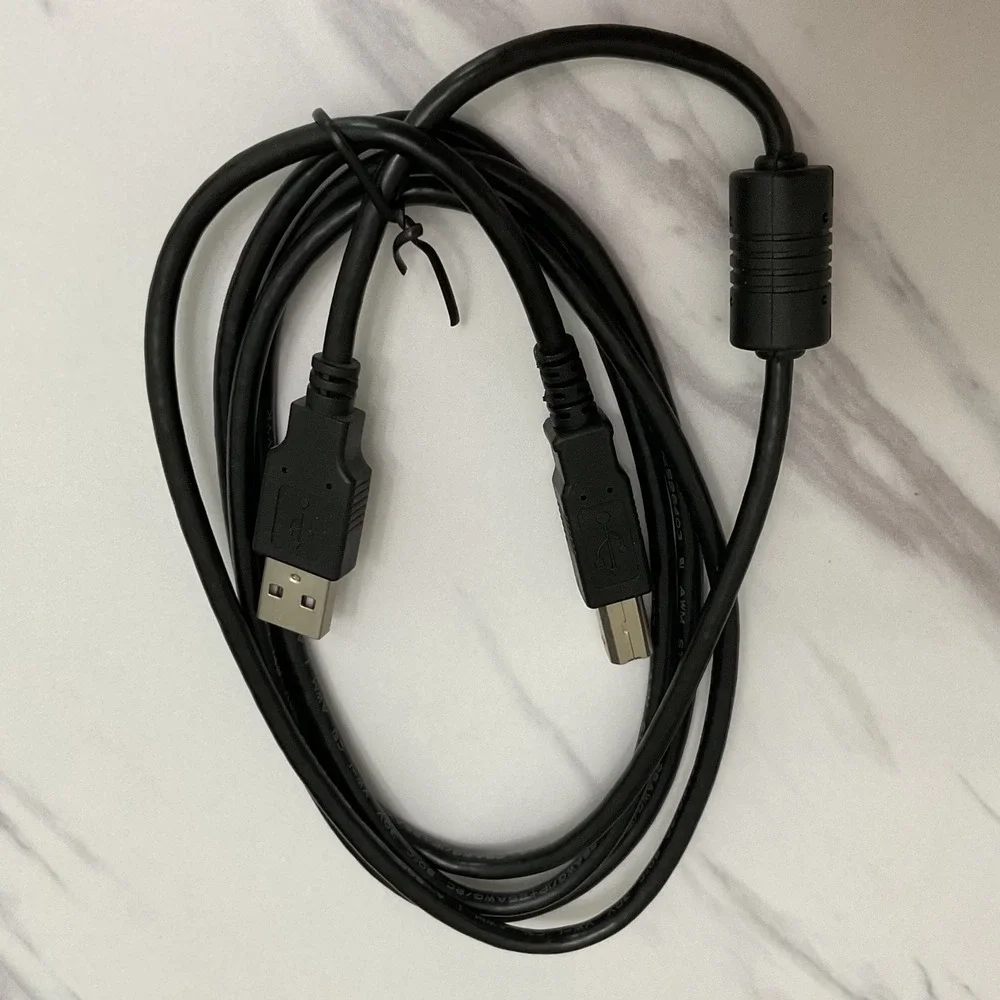 USB 2.0 Type A to Type B Printer Cable with Ferrite Core Black 6ft